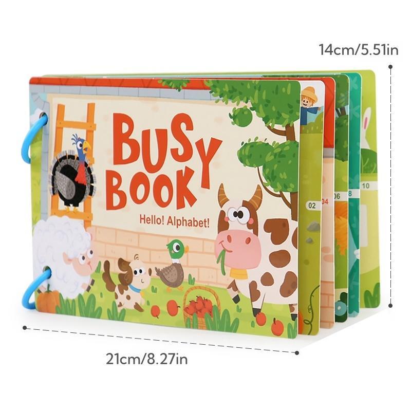 Product Introduction of Farm Animal Theme Busy Book, 1 Count Early Education Learning Toy, Educational Toy for Kids, Learning Toy for Kids, Gift for Her, Men's Gift 1