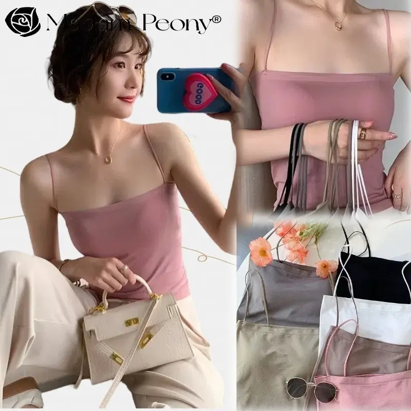Seamless Beautiful Back Camisole for Women, with Built-in Pads, Versatile for Inner or Outer Wear, Affordable and Suitable for Southeast Asian Style