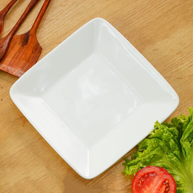 Đĩa sứ vuông trắng cao cấp Long Phương kích thước 17 cm và 20 cm 4