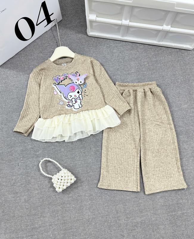 10-30kg Bộ quần áo LEN GIỮ NHIỆT lông thỏ mềm mịn dày dặn cho bé gái KUROMI