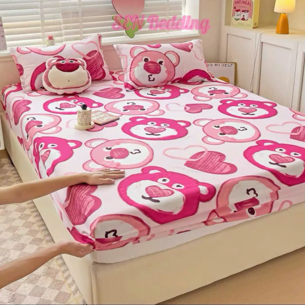 Bộ Chăn Ga Gối 3 Món m2/m4/m6/m8/2m2 Cotton Poly 4 Mùa, Combo Ga Giường Vỏ Gối Cute - vn
