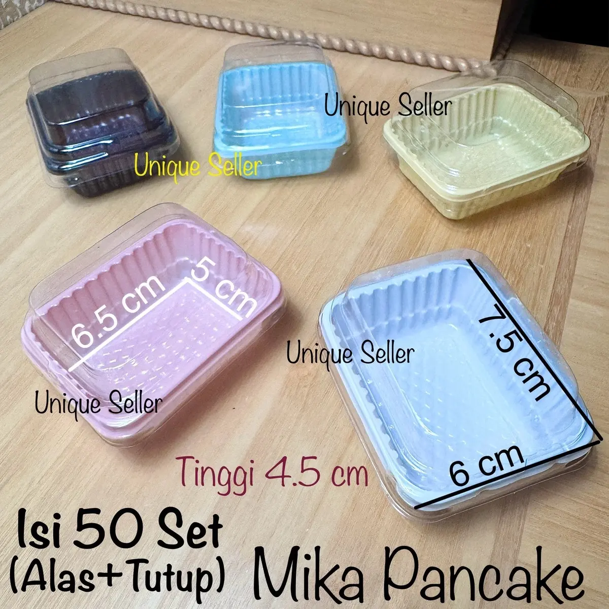 [Isi50] Mika Pancake Durian Mini Coklat Pink Putih Biru Ivory / Tray Mika Mochi Ichigo Daifuku / Mika Roti Kue Jajan Mochi Pia Pie