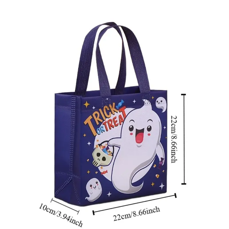 Túi Túi Xách Không Dệt Halloween, Thiết Kế Ma Vui Nhộn, Túi Lừa Hoặc Điều Trị, Dung Lượng Lớn, Túi Quà Halloween, In Lâu Đài, Túi Bí Ngô, Thích Hợp Cho Trẻ Em 2