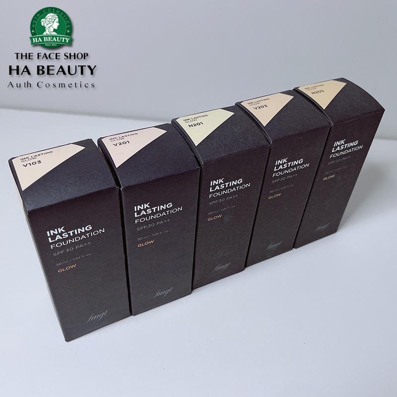 Kem nền The Face Shop Ink Lasting Foundation Glow SPF30 PA++ 30ml che khuyết điểm hiệu ứng căng bóng lâu trôi - Nữ, Women Trang Điểm Cosmetic Mỹ Phẩm 2