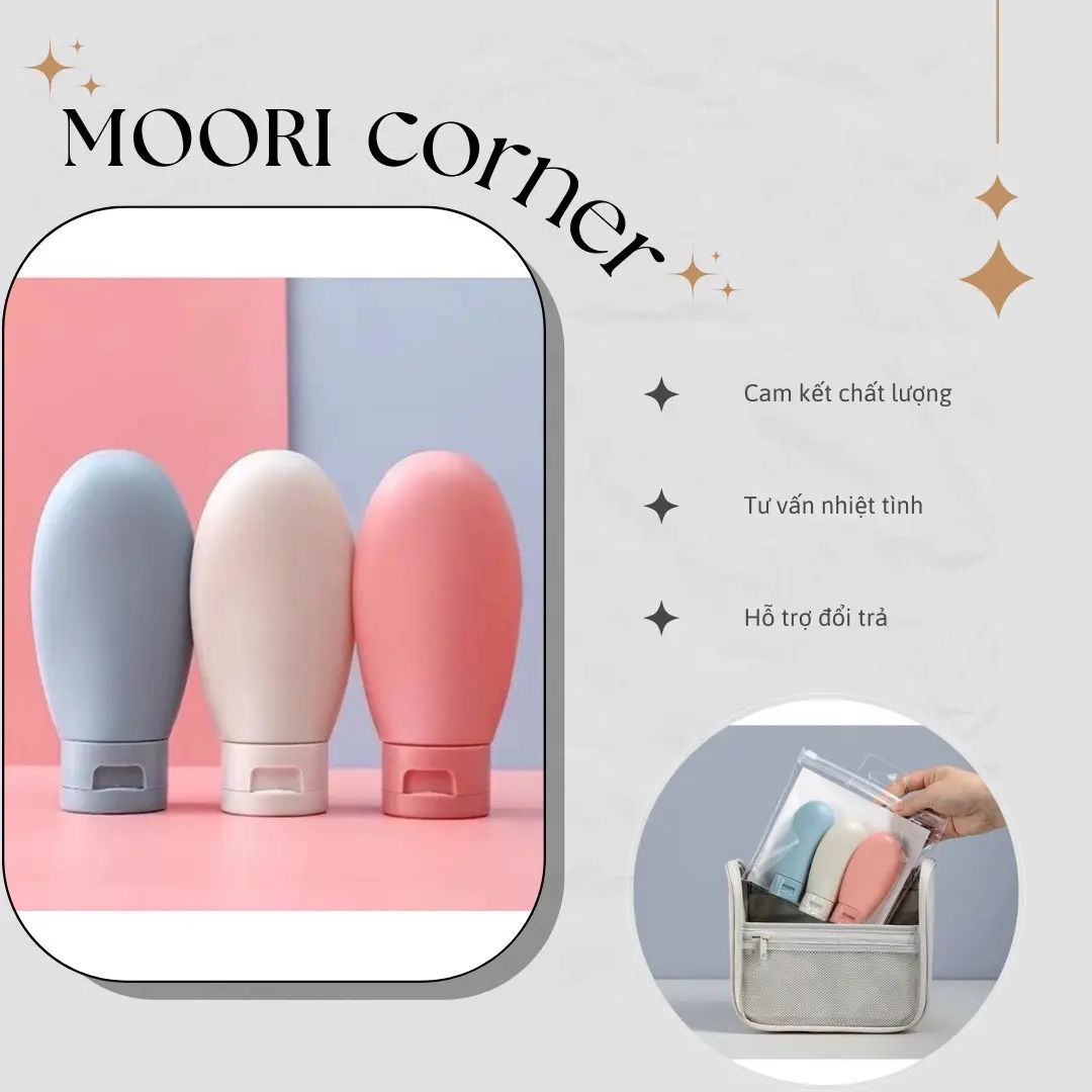 Chai chiết dầu gội, sữa tắm,mỹ phẩm dạng gel du lịch nhiều màu lọ 60ml - Phụ kiện Moori