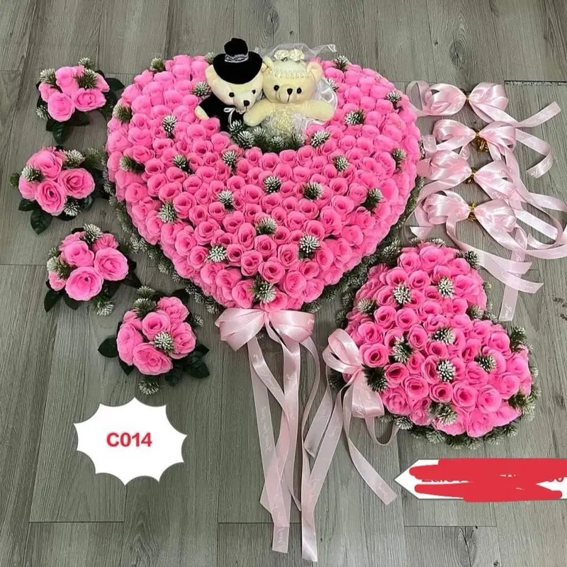 Bông xe hoa-mẫu tim lớn 60, tim đôi 2