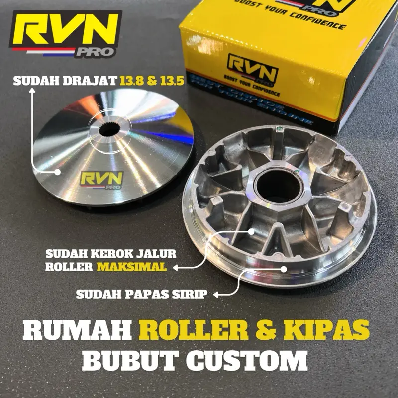 RUMAH ROLER PULLEY PULY KIPAS CVT KIPAS RUMAH ROLER ROLLER RACING MIO SPORTY MIO SOUL NOUVO MIO J MIO M3 SOUL GT 115 125 FINO 115 125 XRIDE 115 125 FREEGO MIO S MIO Z BEAT SCOOPY FI ESP GE