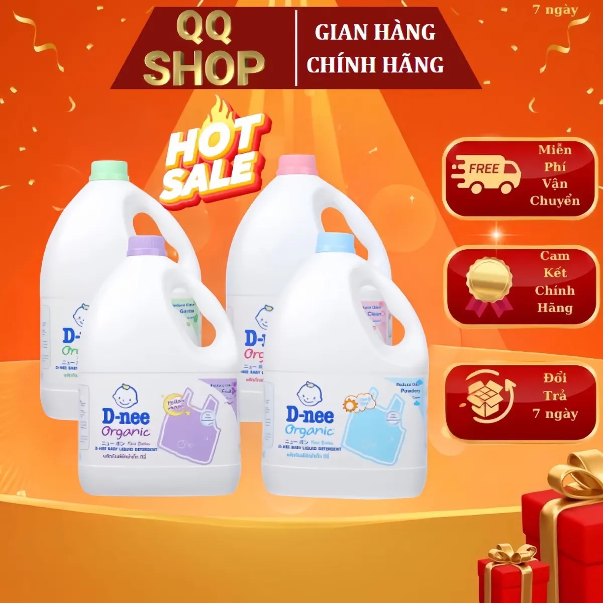 [ SỈ THÙNG 4 CAN ] Nước Giặt Quần Áo Em Bé Dnee 3000ml, Nước Giặt Xả Cho Trẻ Em Chính Hãng Có Tem Công Ty Đại Thịnh Cho Bé