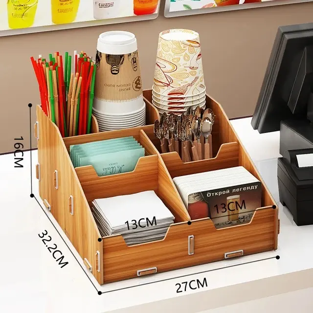Giá Để Cốc Giấy, Giá Để Đồ Gia Dụng, Phòng Khách Và Phòng Ăn, Giá Để Cốc Bằng Gỗ Có Ống Hút, Thích Hợp Cho Cửa Hàng Cà Phê Và Quầy Bar, Giá Để Đồ Dùng Dùng Một Lần, Người Sắp Xếp Gia Đình Kitchen Nhà Bếp 8