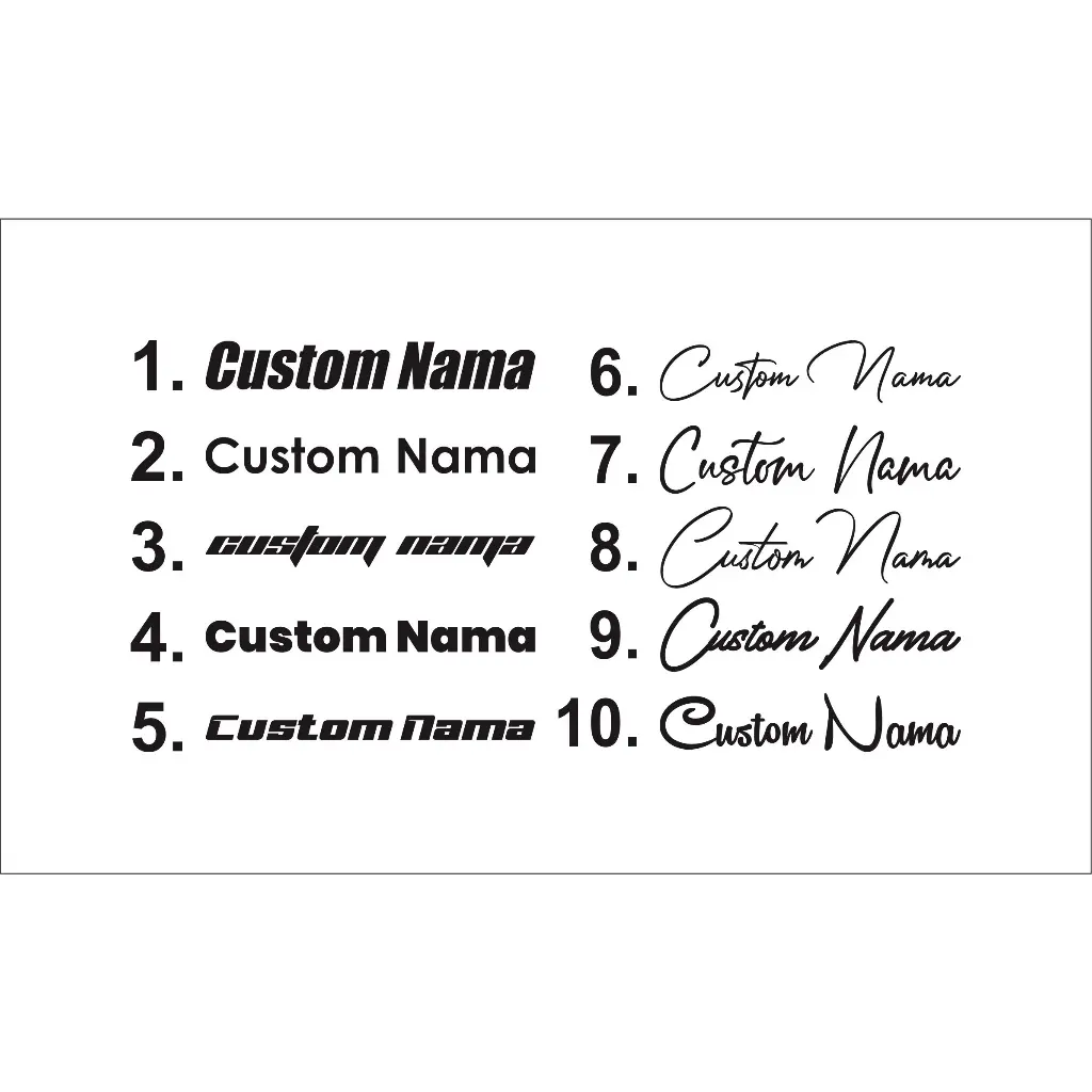 Sticker Stiker Cutting CUSTOM NAMA Unik Latin Hologram Request Nama ...