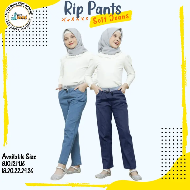 Celana Panjang Anak RIP Soft Jeans 5 - 15 Tahun By Little Dino 2
