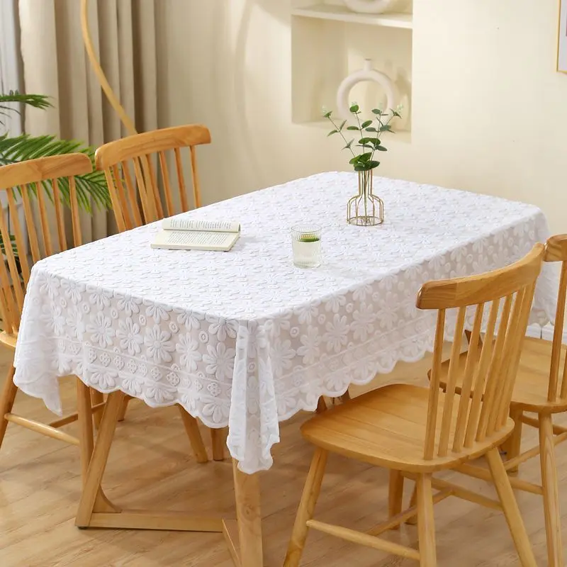 Alas Meja Renda, Putih Tulen, Gaya Nordic dan Amerika, Sesuai untuk Meja Kopi, Langsir Pintu, Hiasan Latar Belakang Fotografi Benang, Kain Penutup Textiles