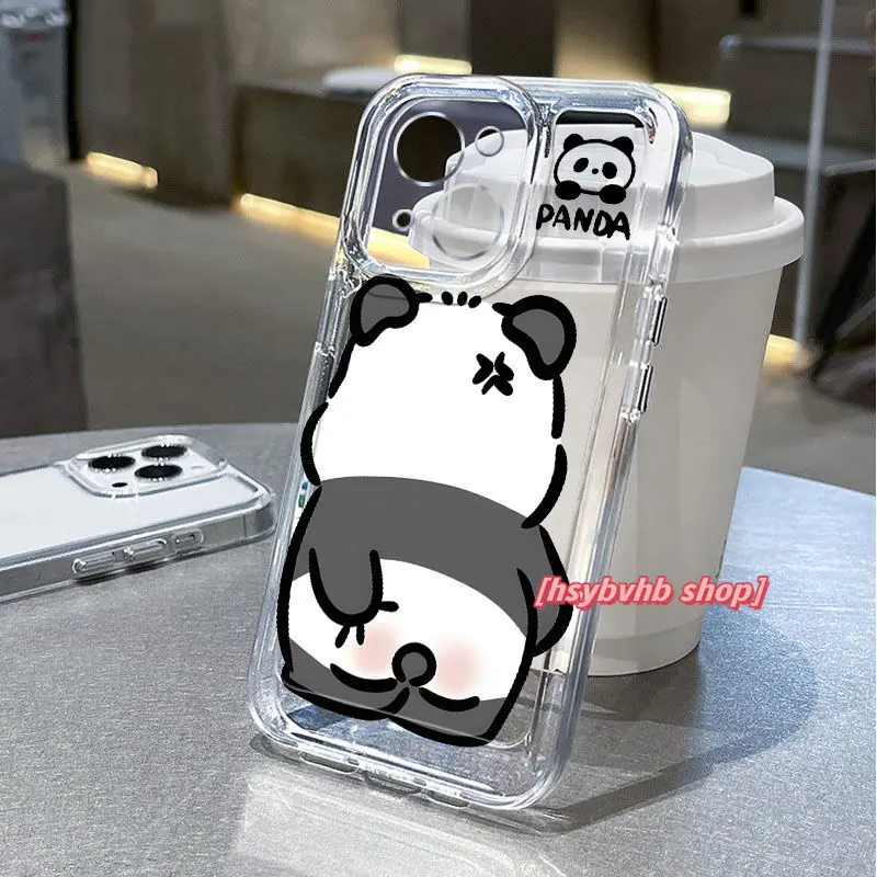 Ốp Điện Thoại Trong Suốt, Thiết Kế Hình Gấu Trúc Dễ Thương, Chống Sốc Và Chống Sốc, Tương Thích Với iPhone 16 Plus, 15 Pro Max, 14 Pro Max, 13, 12, 11 Pro Max, XSMAX, XS, XR, SE2020, 7 Plus, 8 Plus, Ốp