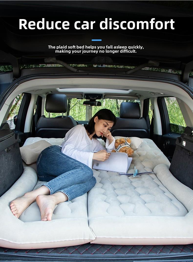 Product Introduction of Off-Road SUV Rear Seat Inflatable Mattress Portable Dual-Use Car Mattress Flocked Multi-Functional Inflatable Mattress 6