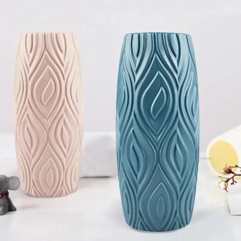 Nordic Imitation Ceramic Vase Modern Shatterproof Flower Pot Individuality Vases for Arrangement Home Room Decor