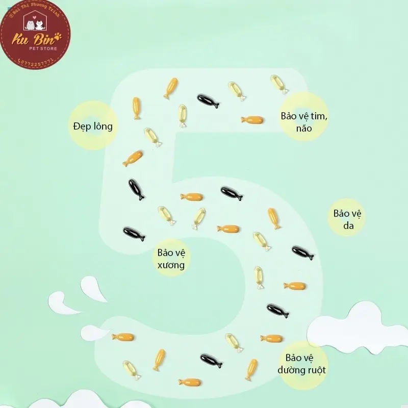 [ 1 viên  ]  Viên nang con cá bổ sung vitamin bảo vệ sức khỏe cho Hamster, thỏ, sóc, bọ ú, nhím,... 3