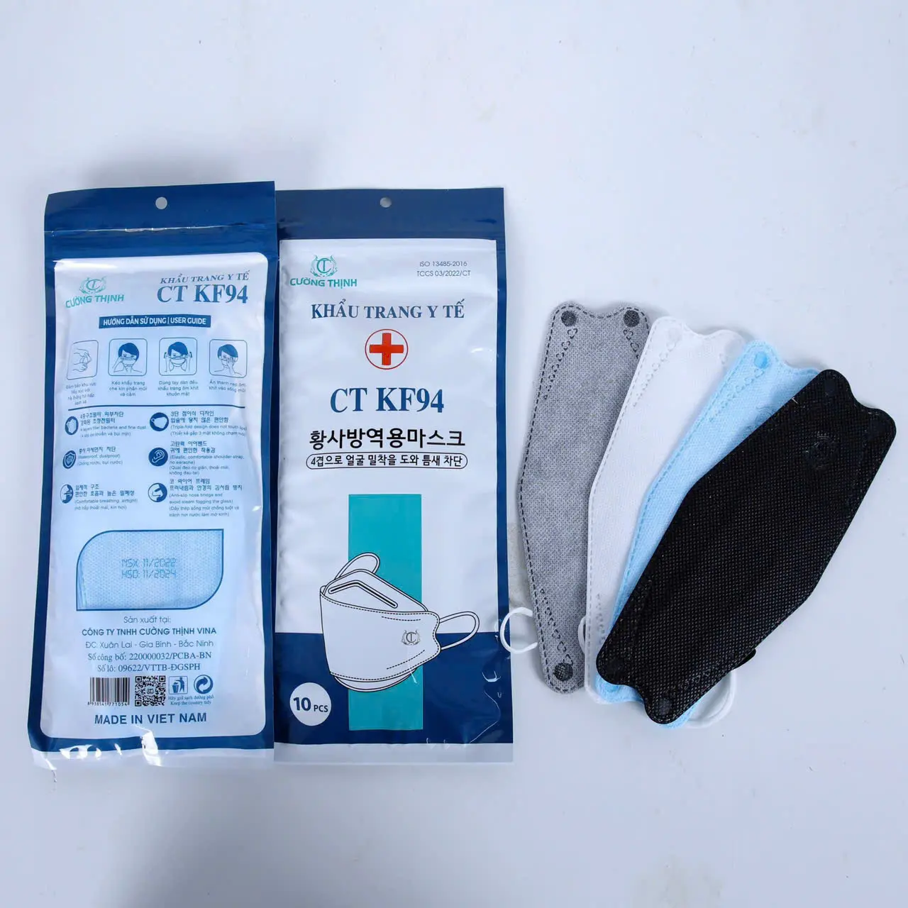 Thùng 300 Chiếc Khẩu trang KF94 Cường Thịnh, kháng khuẩn 4D, Chống bụi mịn