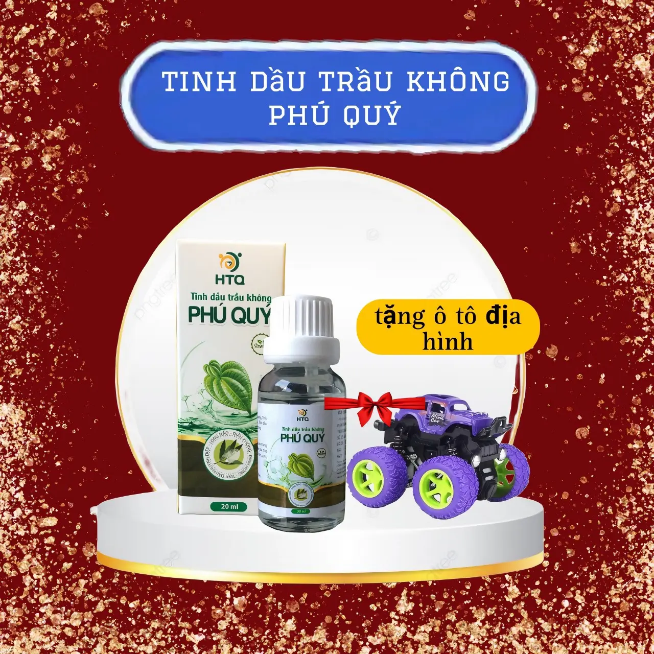 Tinh dầu trầu không Phú Quý 20ml tặng ô tô chữa ho, long đờm, sổ mũi