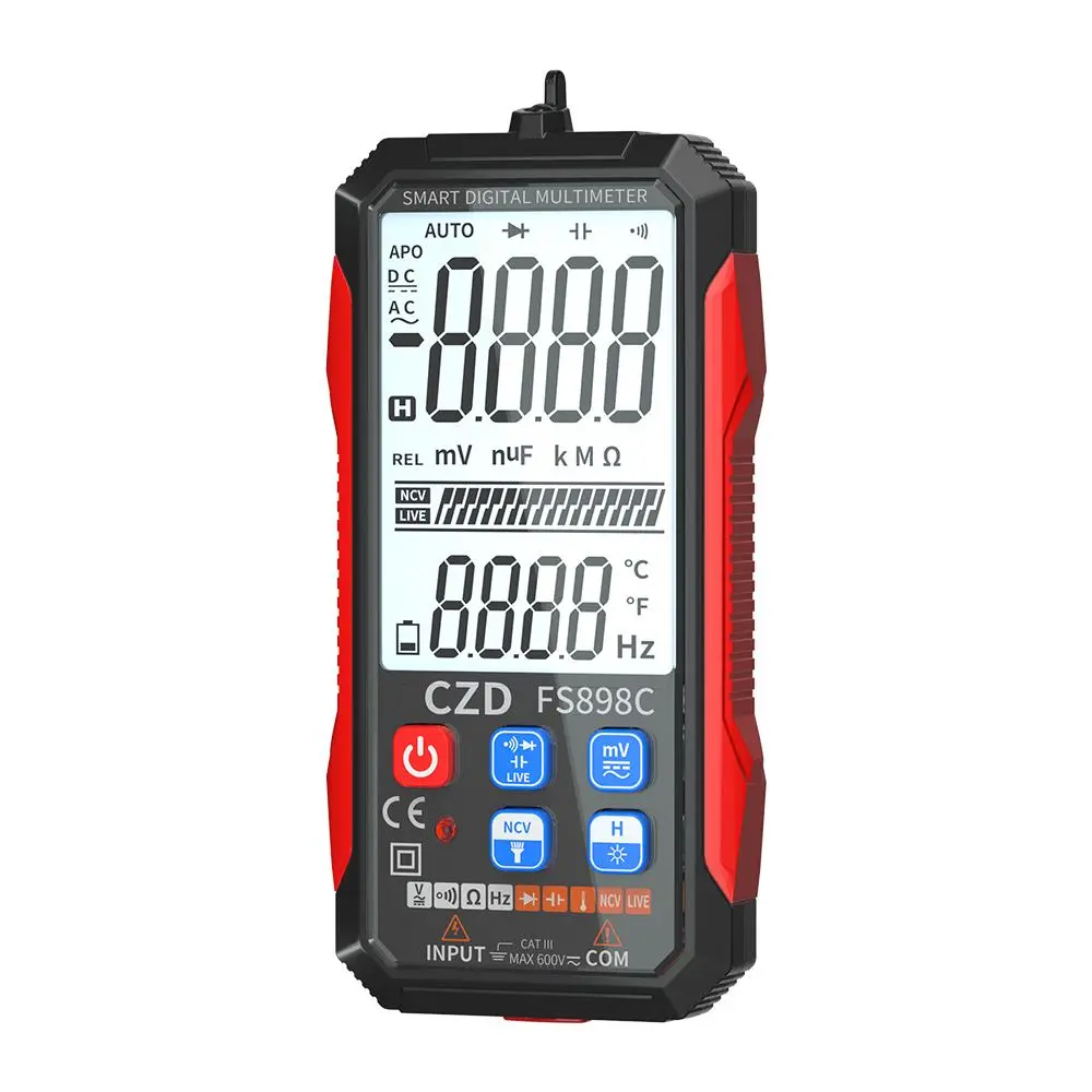 Multifunctional Digital Multimeter, Large Screen Digital Multimeter, Intelligent Anti Burn Digital Multimeter for Electrician Maintenance