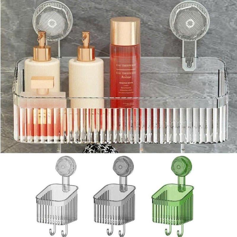 Product Introduction of Kệ Để Đồ Nhà Tắm, Nhà Bếp Trong Suốt Chịu Lực Tốt Có Móc Treo,Móc Hút Chân Không Treo Đồ Chắc Chắn keg i keg i kệ  góc 13