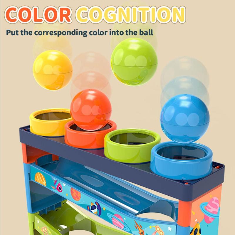 Colorful Track Rolling Ball Toy Set, Educational Pounding Toy, Fun Gift for Boys & Girls, Birthday Gift 4