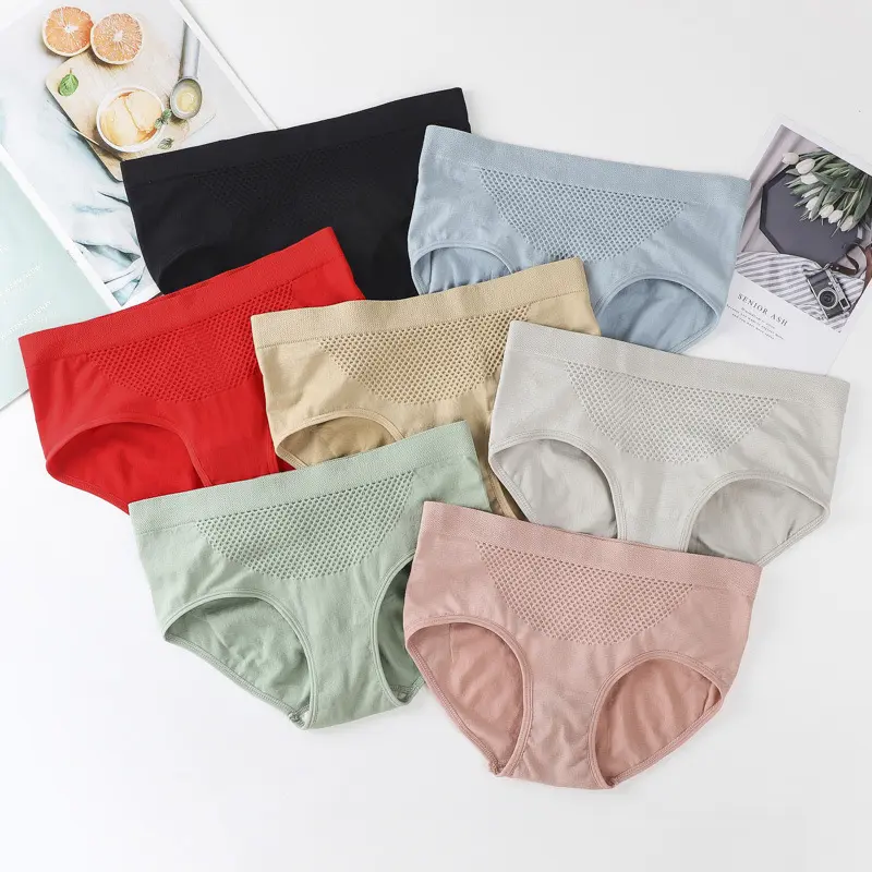 Đồ Lót Tổ Ong, Cạp Thường, Dành Cho Phụ Nữ, Đáy Quần Bông, Kiểm Soát Bụng, độn Hông, Quần Lót, Thiết Kế Liền Mạch quần  bảo  hộ  dáng  bí