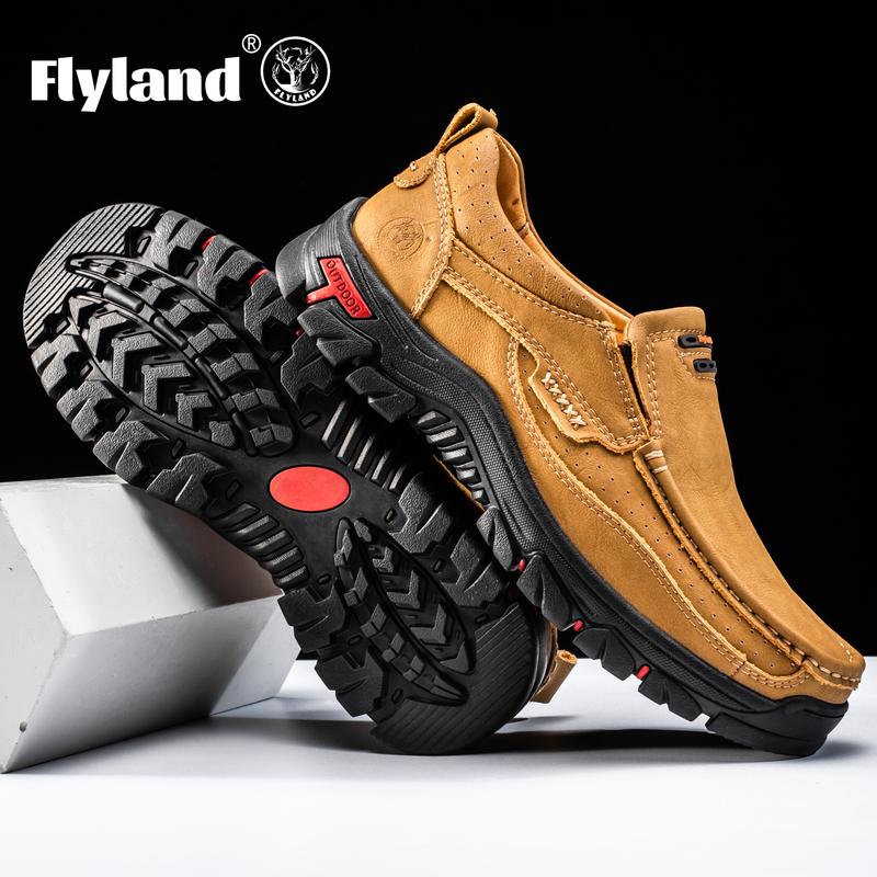 FLYLAND Original Vintage Genuine Leather Men's Handmade Loafers ...