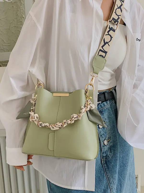 Women's Fashionable Solid Color Shoulder Bag, Casual Versatile Crossbody Bag for Daily Used, Trendy All-match Commuter Bag, Satchel Purse 7