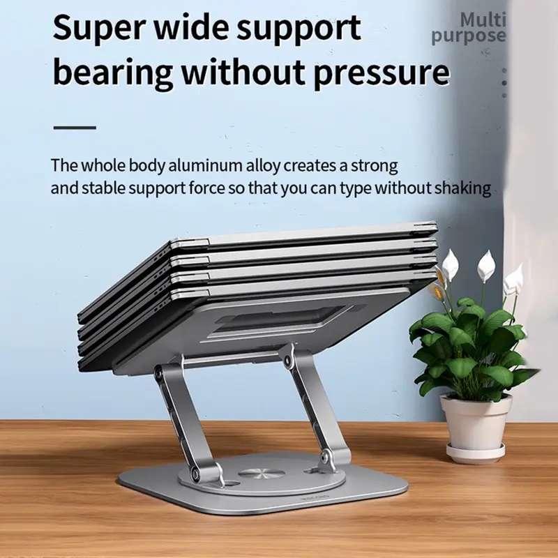 Laptop Stand 360° Rotatable Bisa Dilipat Notebook Tablet Holder Liftable Portable Fold Holder For 10-17.3" Laptop Tablet For ipad MacBook Stand 7