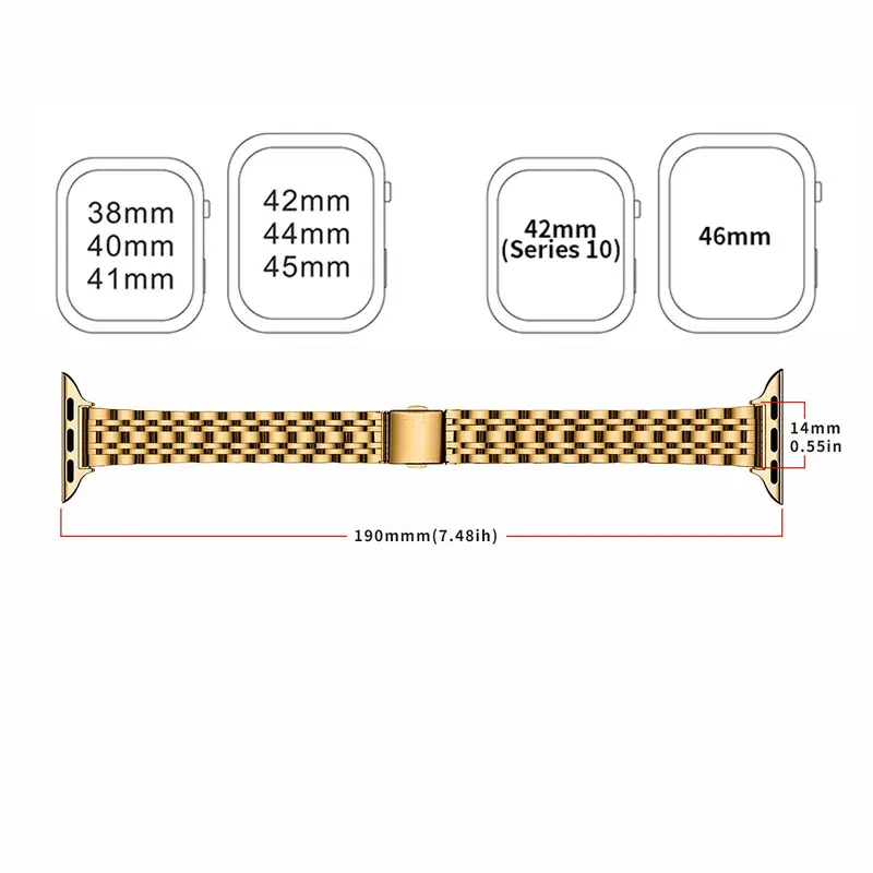 Stainless Steel Smart Watch Band Compatible with Apple Watch (Band Only), Business Smart Watches Band for Women, Fashion Wearable Smartwatch Accessories Compatible with iWatch Series, Valentine's Day Gift 1