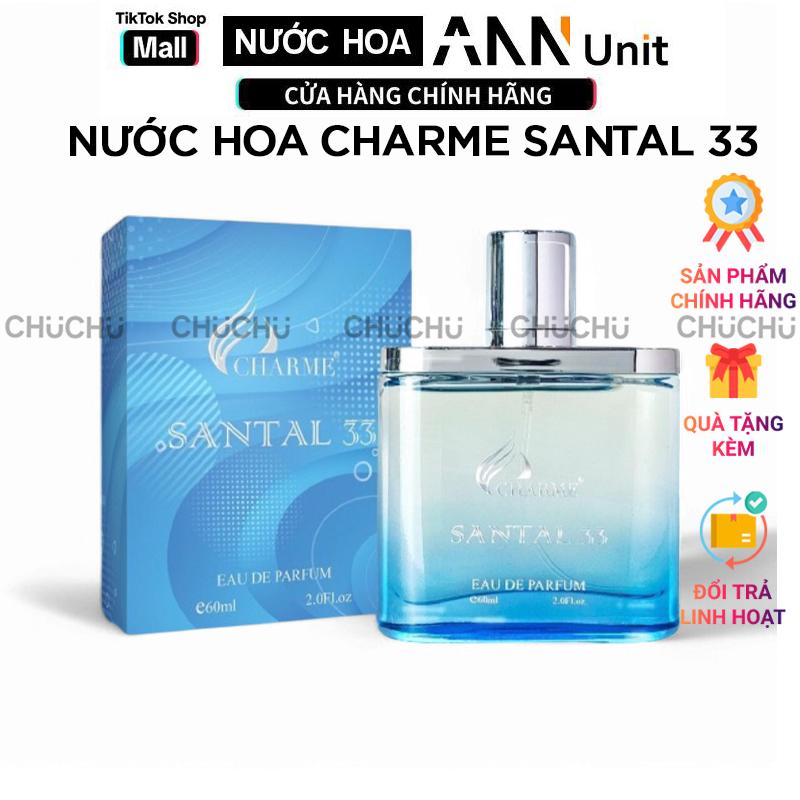 [Quà tặng 1 sợi dây thun] Nước Hoa Charme Santal 33 60ml - Nước Hoa Nam Thơm Lâu Charme Perfume Chính Hãng