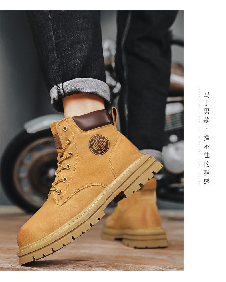 Product Introduction of Worker Boots Genuine Leather Retro Martin Boots for Women British Style High-Top Trendy Worker Boot Fashion All-Matching Girl Walking Shoes Shoes Footwear Comfort Fasciitis Decor Onyx sport  shoes  men tennis  shoes 12