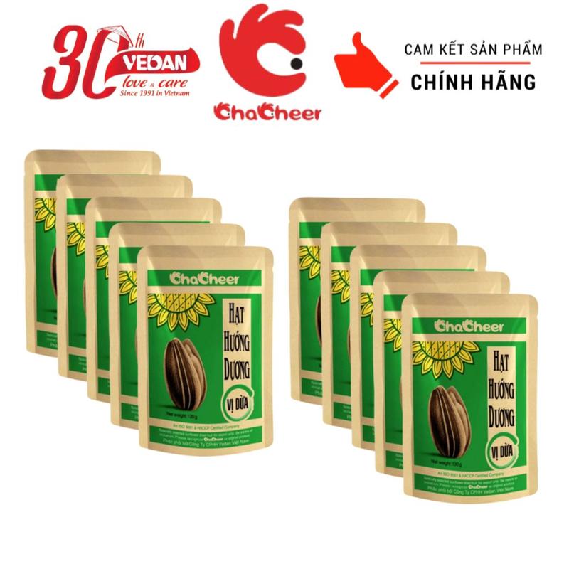 Combo 10 Gói Hạt Hướng Dương Chacheer Vị Dừa 130g – Hàng Chính Hãng | Xả Kho Giá Tốt