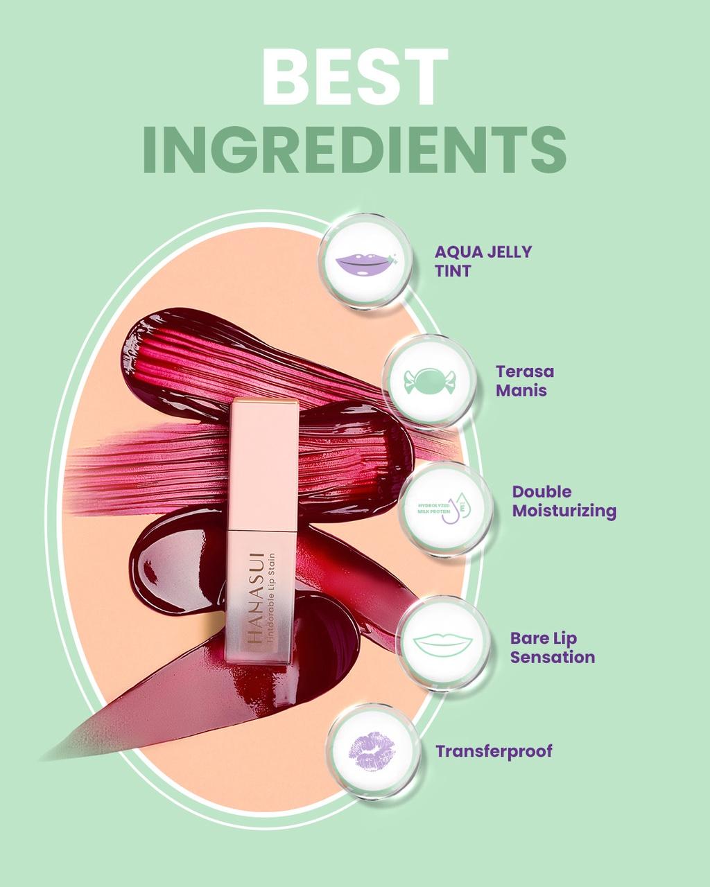 Hanasui Tintdorable Lip Stain - Lip Tint Gloss Liquid Liptint Lipstick Bibir Lipstik Lipcream lip tint Lasting Waterproof Hanasui Tintdorable Lip Stain - Lip Tint Gloss Liquid Liptint Lipstick Bibir Lipstik Lipcream lip tint Lasting Waterproof