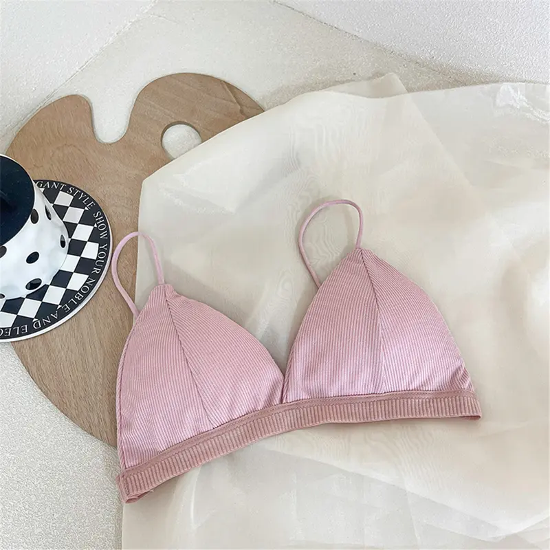 Áo Ngực Cúp Tam Giác Cotton, Kiểu Dây Đeo Nhỏ Gợi Cảm, Thiết Kế Lưng Đẹp, Màu Trơn Áo Vest Quấn Ngực 6
