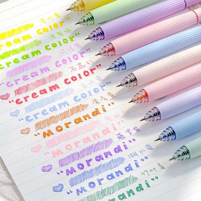 Bộ Bút Gel Màu Morandi, 5 Cái, Mực Màu Nhanh Khô, Nắp Đậy Lớn 0.5Mm, Thích Hợp Cho Học Sinh, Bút Mực Trang Trí Sổ Tay Tự Làm