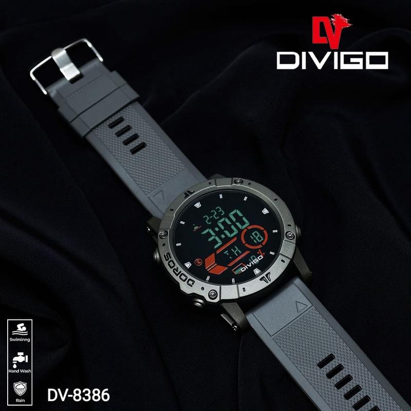 DIVIGO Jam Tangan Digital Pria DV-8386 Water Resistant 3ATM High Quality 2