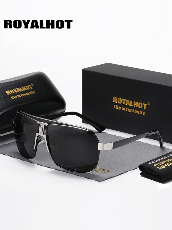 Unisex Simple Sunglasses for Everyday Use, Trendy Square Oversized Frame Sunglasses, Versatile Travel Accessories for All Season, National Day Offers 3
