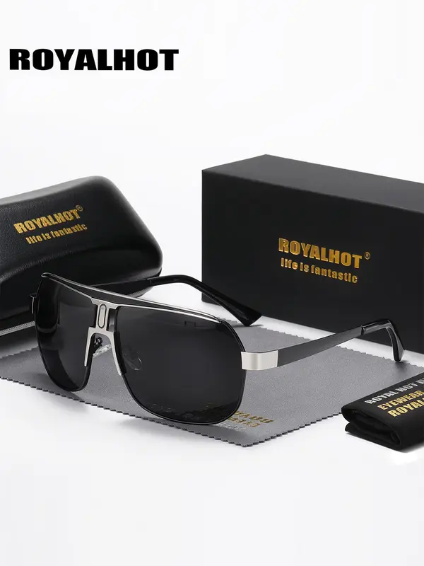Unisex Simple Sunglasses for Everyday Use, Trendy Square Oversized Frame Sunglasses, Versatile Travel Accessories for All Season, National Day Offers 2