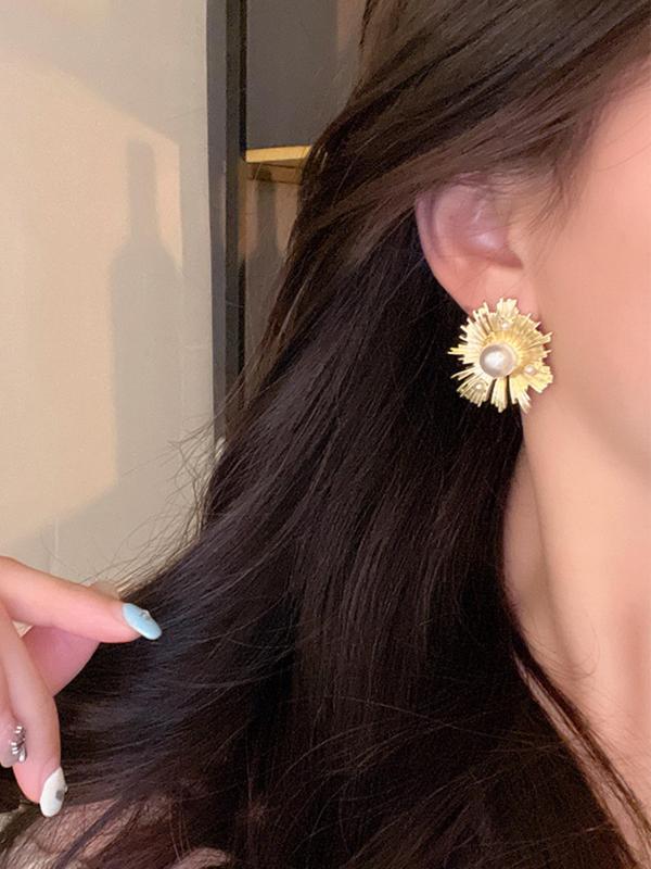 Flower Design Earrings, Fashionable Jewelry for Women, Daily Clothing Decor, Trendy All-match & Exquisite Jewelry for Birthday Gift 3