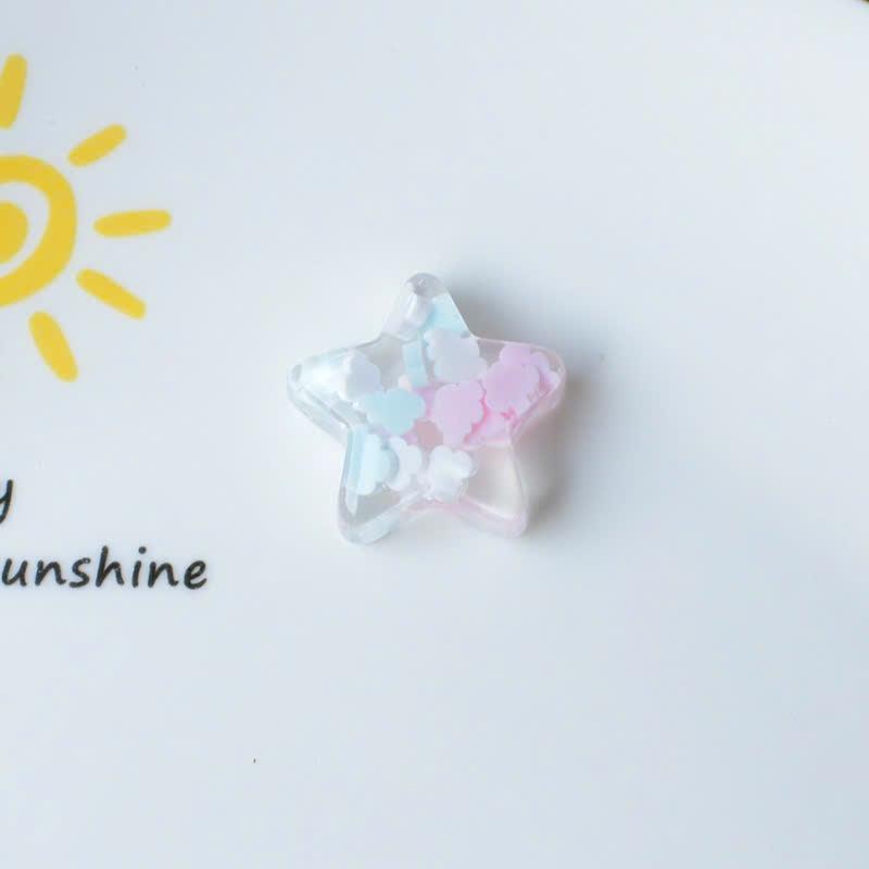 Bộ Sticker 3D, DIY, Jibbitz Charm Nổi Hình Gấu Sao Bạc Dễ Thương Trang Tríày Dép Cross 1