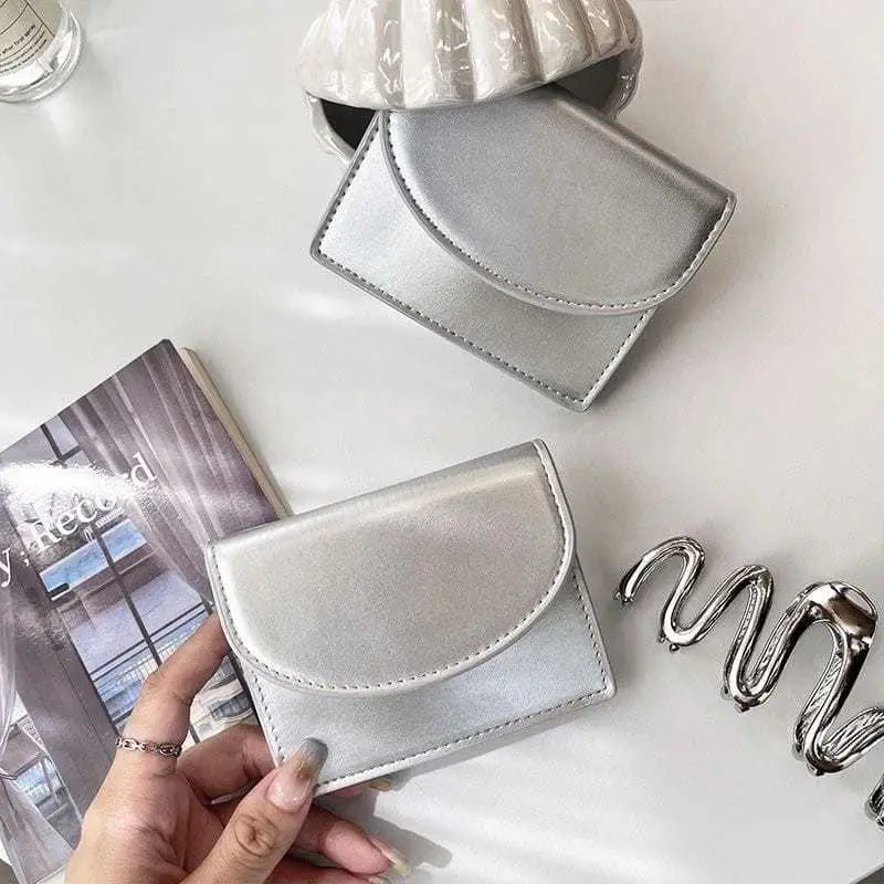 Eun Ji - Dompet Lipat Wanita Korea Kulit PU Pendek Muat Kartu Cardholder Dompet Koin Dompet Wanita 8