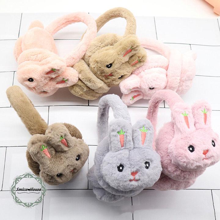 CHỤP TAI GIỮ ẤM BẰNG LÔNG CHỐNG ỒN HÌNH THÚ SIÊU CUTE BỊT TAI HÌNH THỎ DỄ THƯƠNG