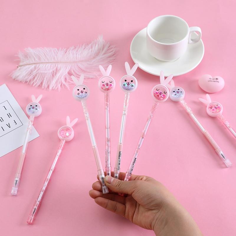 Bút Gel Hình Tai Thỏ Hoạt Hình Sáng Tạo Dễ Thương Dành Cho Học Sinh 2
