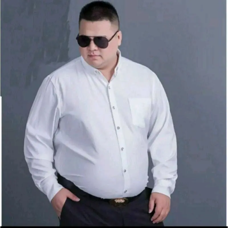 Kemeja Polos Formal Jumbo Lengan Panjang Slimfit Baju Katun Polos 1
