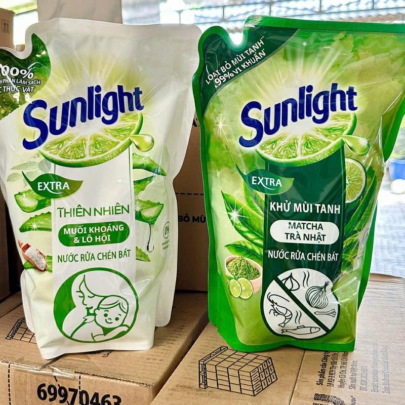 Rửa chén bát Sunlight túi lớn 2,1kg khử mùi - Làm Sạch