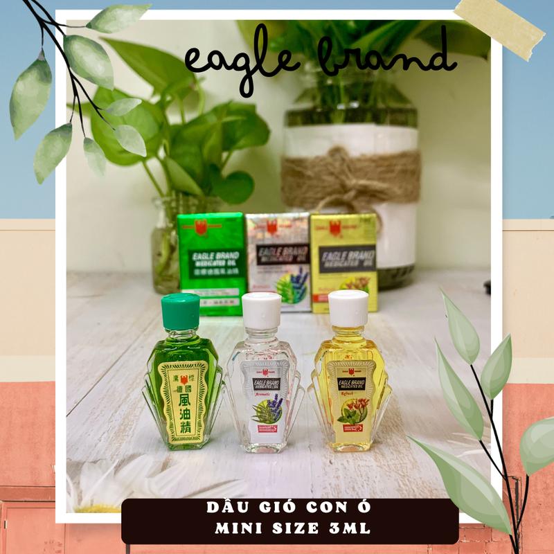 Dầu gió Con Ó Xanh/ Trắng/ Vàng 3ml / Hàng nội địa Singapore