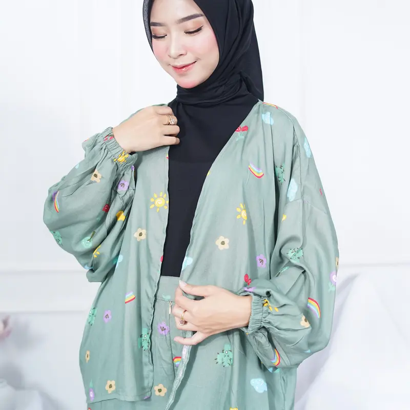 OneSet Outer | Setelan Outer | OUTER KIYOWO LENGAN BALON OUTER WANITA OUTER RAYON OVERSIZE Baju Muslim 5