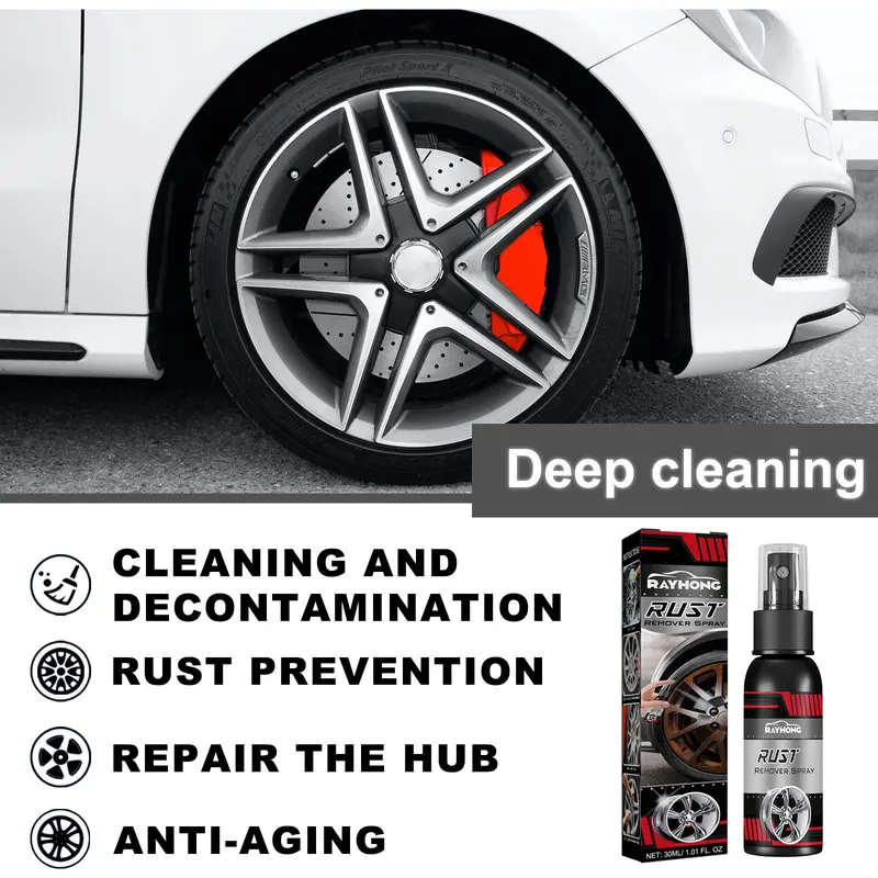 Xịt tẩy rỉ sét bánh xe ô tô, # RayHong #, Đa Năng, Thích hợp để làm sạch rỉ sét sơn ô tô, tẩy bẩn, chất chuyển đổi tẩy rỉ sét, sáng hơn 2