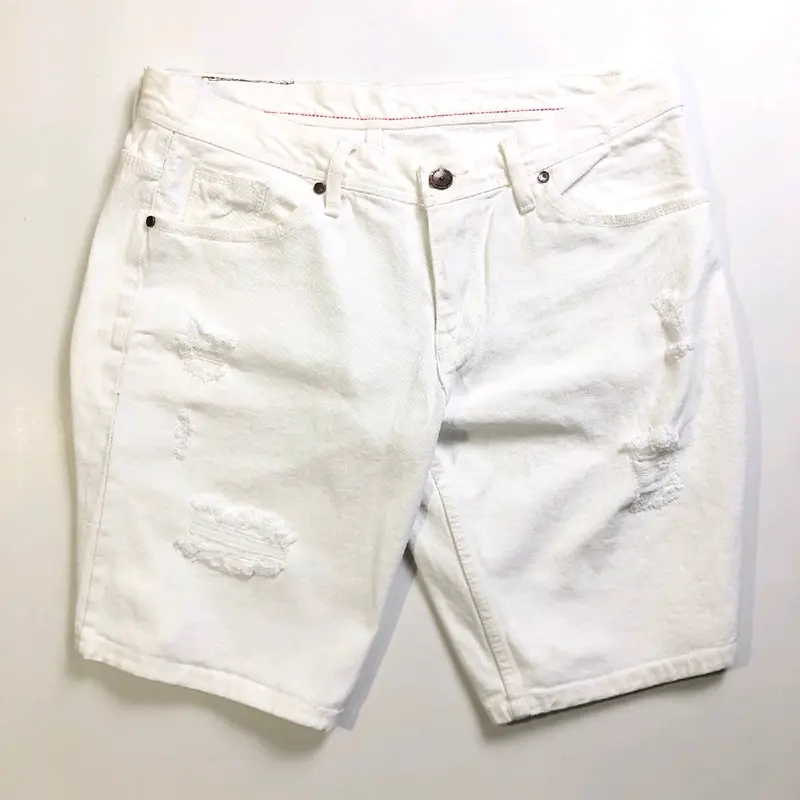 celana jeans pria pendek sobek putih distro bigsize 28sampai39 Santai Pas Blue 2